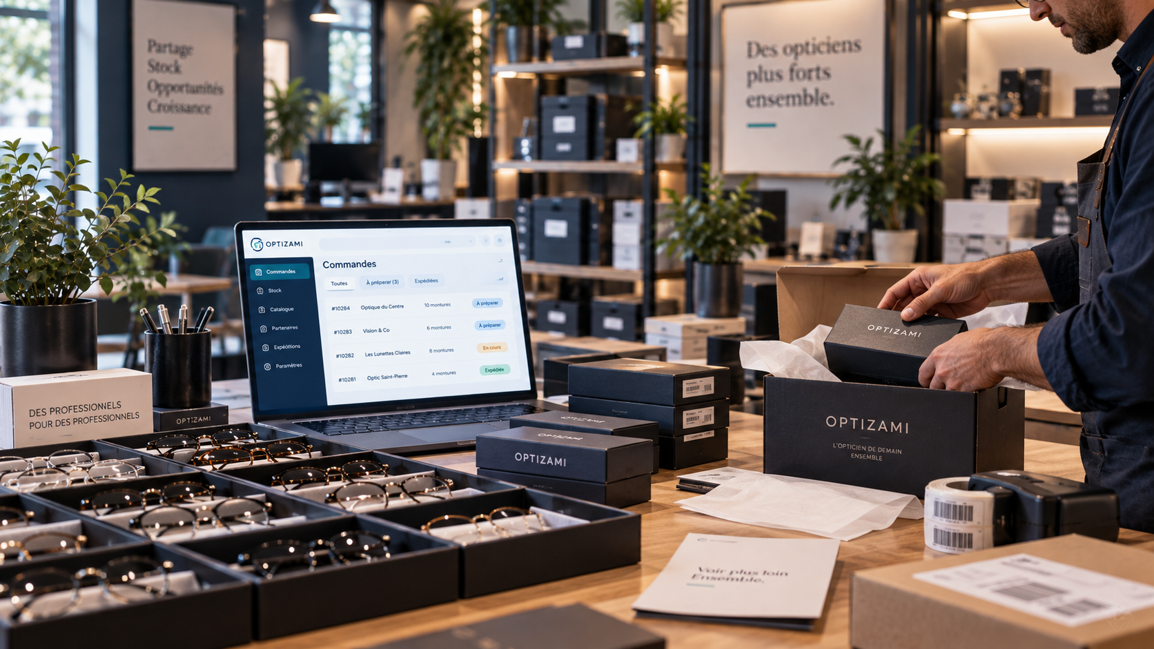 Gestion des commandes et du stock via OPTIZAMI