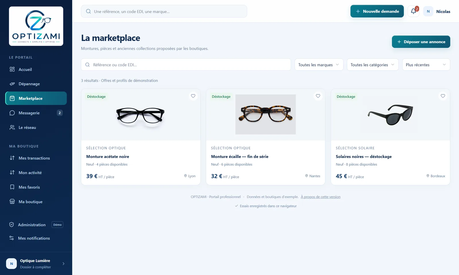 Marketplace OPTIZAMI